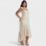 Renske - Vestido longo com corpete elegante e refinado