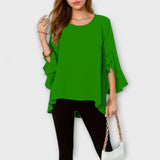 Aria - Blusa de primavera perfeita com decote redondo