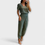 Irmelin – Conjunto elegante com top e calças