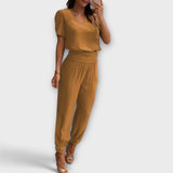 Irmelin – Conjunto elegante com top e calças