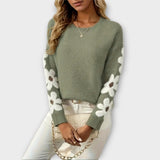 Silke - Suéter de malha suave com design floral