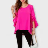 Aria - Blusa de primavera perfeita com decote redondo
