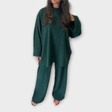 Ingrid - Conjunto em tamanho oversized - Estilo canelado