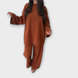 Ingrid - Conjunto em tamanho oversized - Estilo canelado