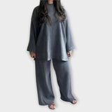 Ingrid - Conjunto em tamanho oversized - Estilo canelado