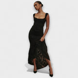 Renske - Vestido longo com corpete elegante e refinado