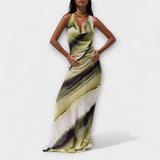 Vestido Maxi Clássico Tie-Dye Gradient
