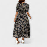 Amelia - Vestido com decote redondo e padrão floral