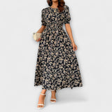 Amelia - Vestido com decote redondo e padrão floral
