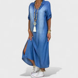 Mirka - Vestido de Verão em Estilo Denim
