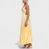 Maria - Vestido Amarelo com Decote em V