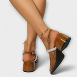 Celandra - Mary Janes com tiras brilhantes e salto bloco