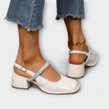 Celandra - Mary Janes com tiras brilhantes e salto bloco