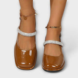Celandra - Mary Janes com tiras brilhantes e salto bloco