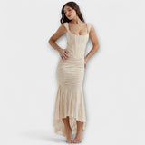 Renske - Vestido longo com corpete elegante e refinado
