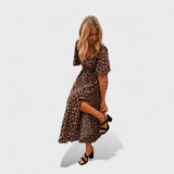 Žaneta - Vestido com Padrão de Leopardo